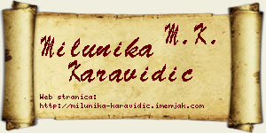 Milunika Karavidić vizit kartica